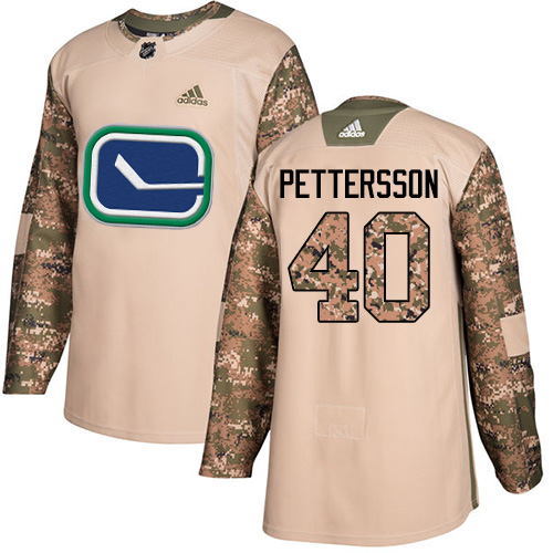 Adidas Canucks #40 Elias Pettersson Camo Authentic 2017 Veterans Day Youth Stitched NHL Jersey